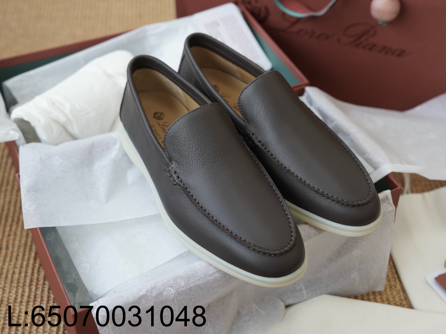 [AP공장] 로로피아나 썸머 워크 레더 다크 브라운 로퍼 남성용