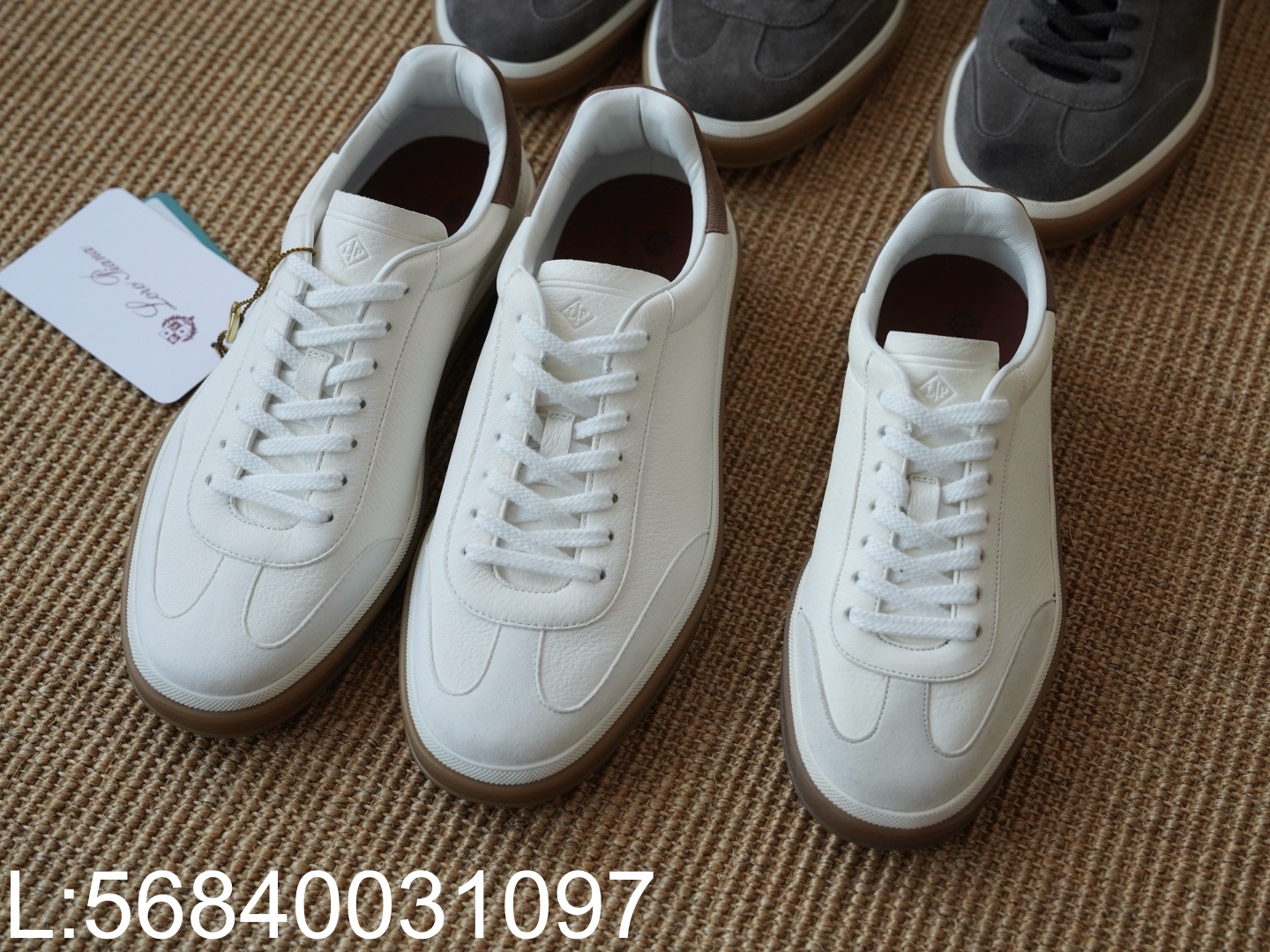 [AP공장] 로로피아나 테니스 위크 스니커즈 화이트 레더 남성용