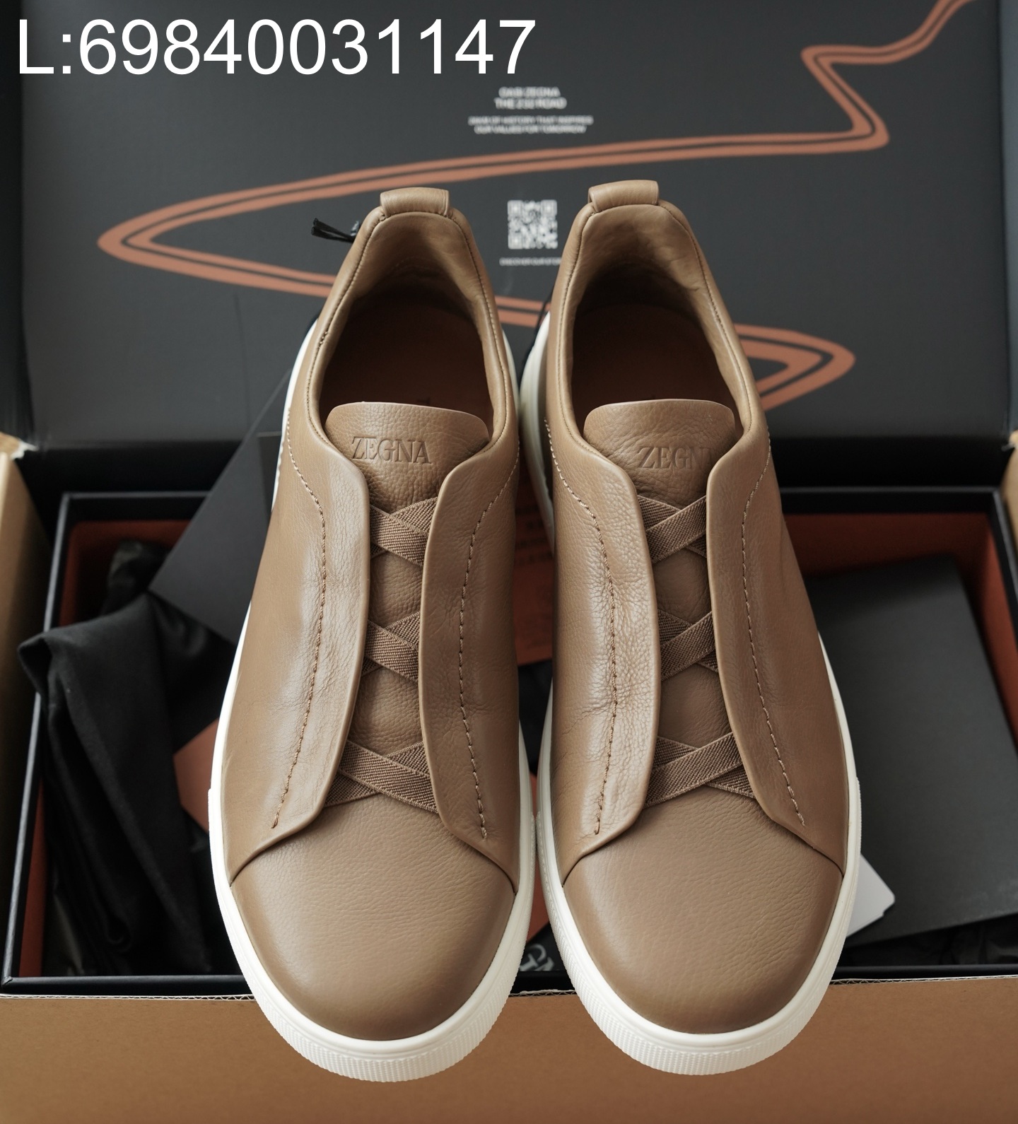 [AP공장] 제냐 트리플 스티치 TM 스니커즈 브라운 남성용