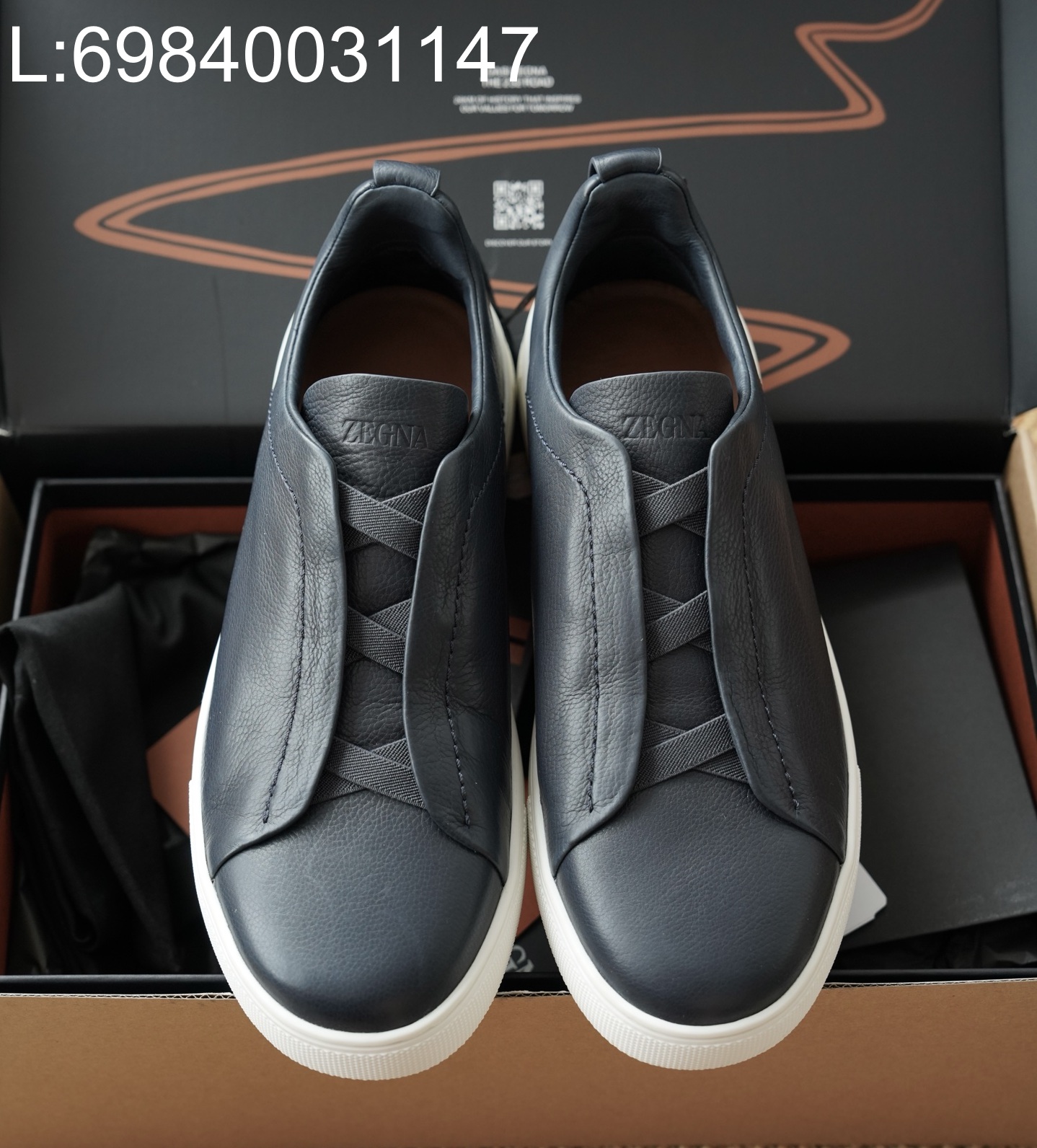 [AP공장] 제냐 트리플 스티치 TM 스니커즈 네이비 화이트 남성용