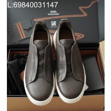 [AP공장] 제냐 트리플 스티치 TM 스니커즈 다크 브라운 남성용