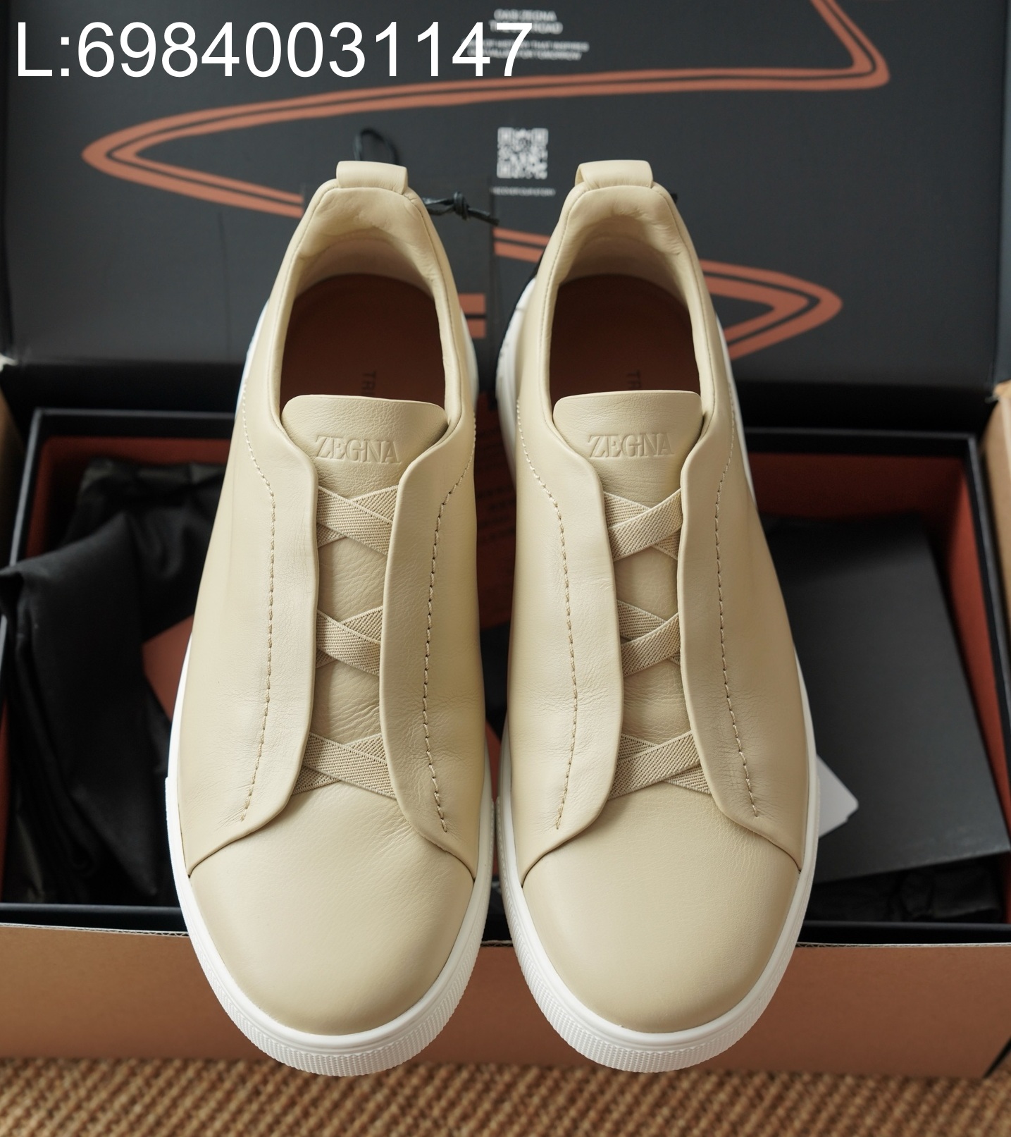 [AP공장] 제냐 트리플 스티치 TM 스니커즈 라이트 베이지 남성용