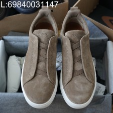 [AP공장] 제냐 트리플 스티치 TM 스니커즈 라이트 브라운 스웨이드 남성용