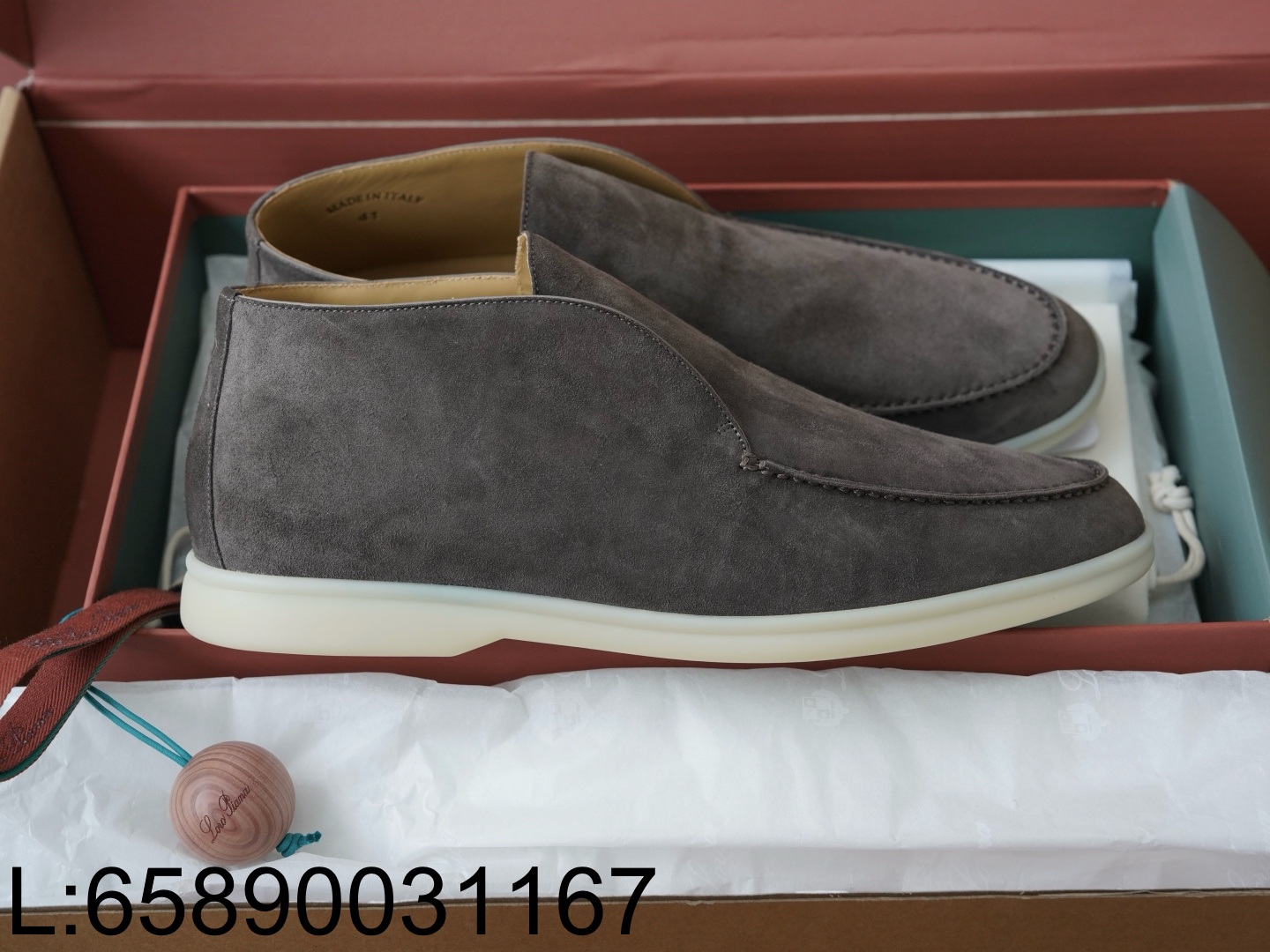 [AP공장] 로로피아나 오픈 스웨이드 워크 앵클 부츠 다크 그레이 남성용