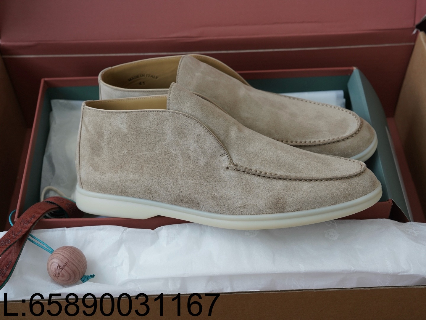 [AP공장] 로로피아나 오픈 스웨이드 워크 앵클 부츠 베이지 남성용