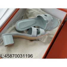 [AP공장] 에르메스 오아시스 샌들 뮬 슬리퍼 스웨이드 라이트 남회색 5cm 