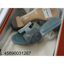 [AP공장] 에르메스 오아시스 샌들 뮬 슬리퍼 스웨이드 청색 5cm