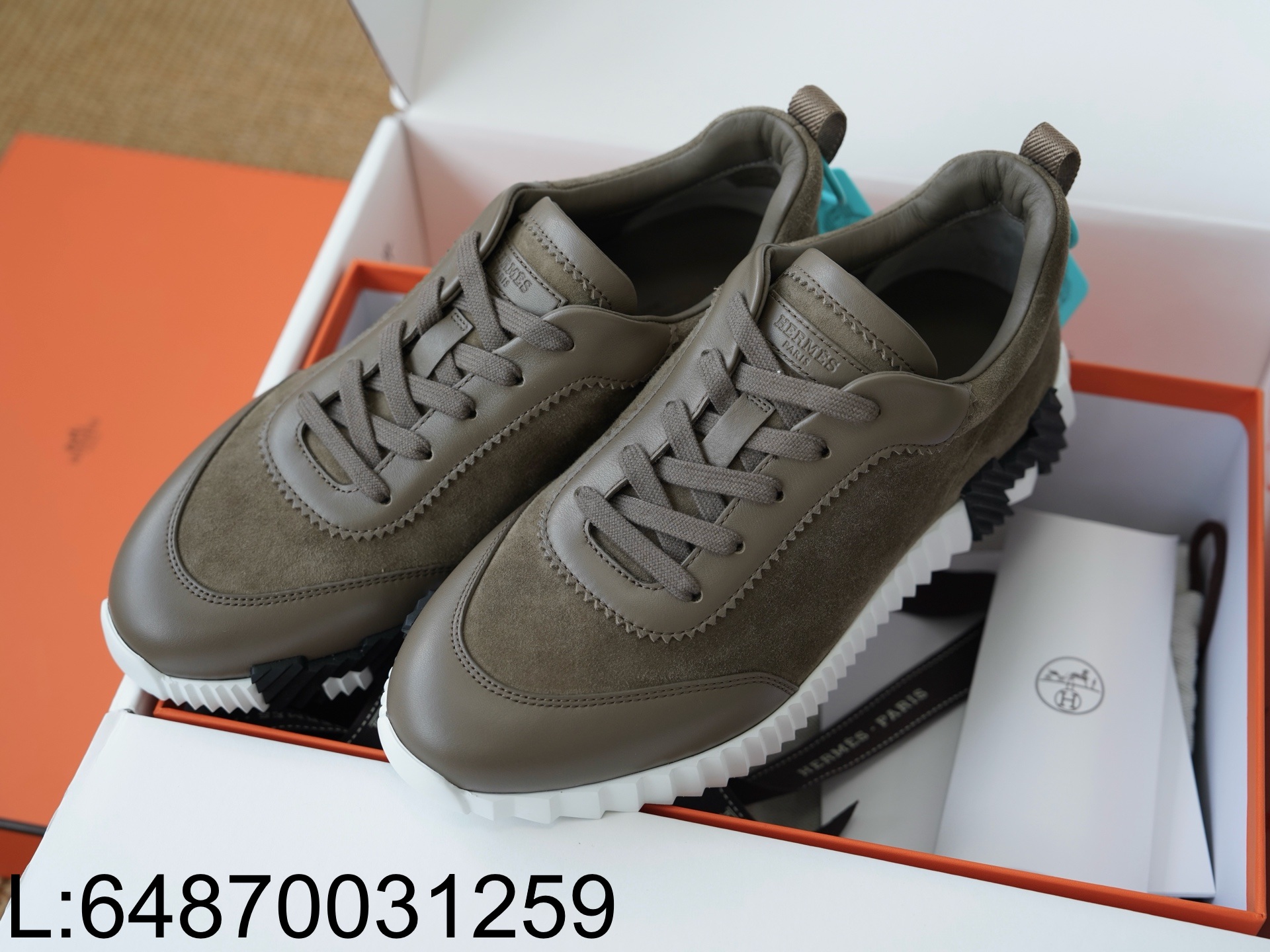 [AP공장] 에르메스 바운싱 스니커즈 다크 올리브 블랙 H 남성용