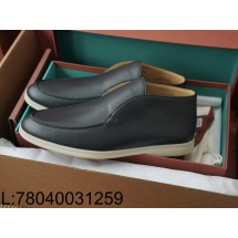 [AP공장] 로로피아나 오픈 워크 앵클 부츠 레더 블랙 남성용