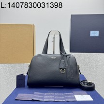 [카타] 프라다 소프트 Lux 볼링백 숄더백 블랙 33*22*14cm