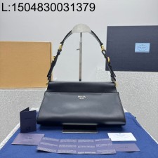 [카타공장, kata공장] 프라다 FW25 레더 핸드백 블랙 32*15*12cm