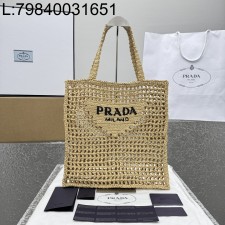 [카타공장, kata공장] 프라다 프라다 라피아 토트백 탄 37*36*4cm