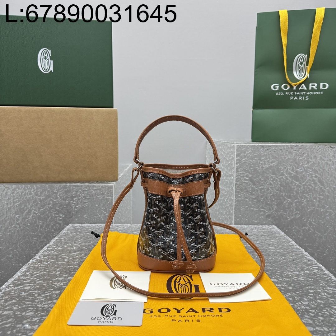 [카타공장, kata공장] 고야드 쁘띠 플로 버킷 백 브라운 12*10*16cm