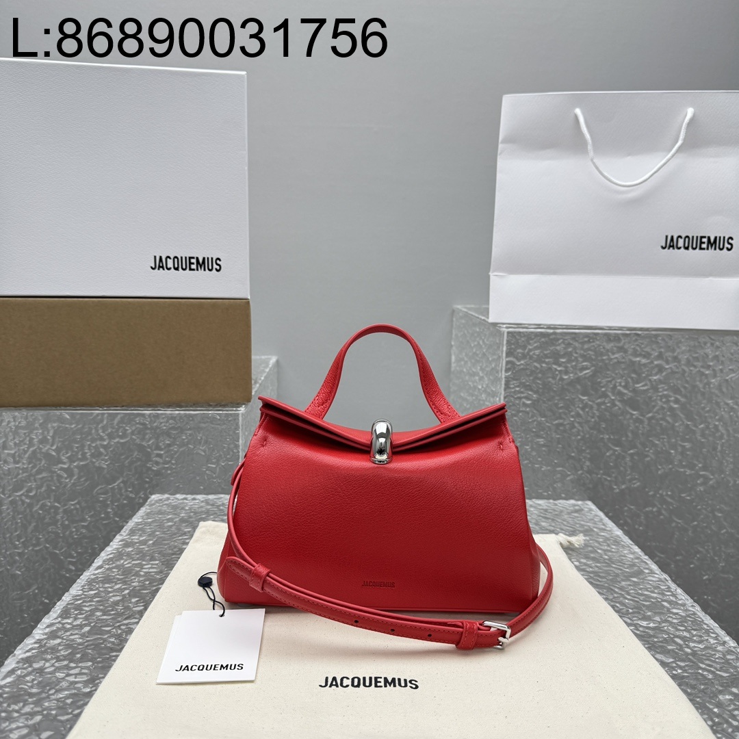  [카타공장, kata공장] 자크뮈스 탑 핸들 백 24*14*7.5cm 레드 염소가죽 스몰