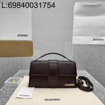  [카타공장, kata공장] 자크뮈스 밤비노 크로스바디 플랩백 다크 브라운 24*13*7cm 라지 금장 무광 KBZ