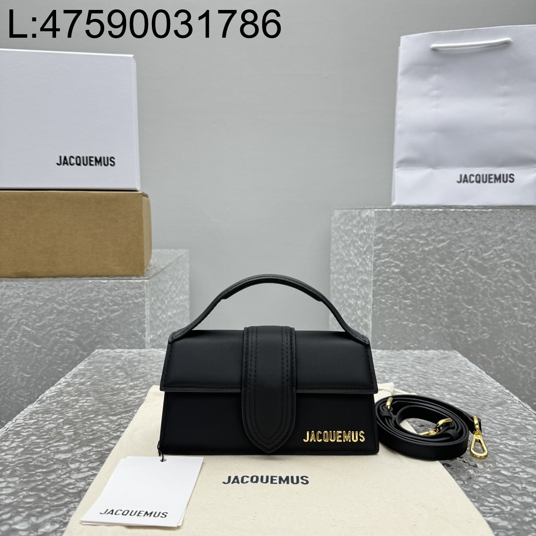  [카타공장, kata공장] 자크뮈스 밤비노 크로스바디 플랩백 블랙 18*6*7cm 스몰 금장 무광 레더