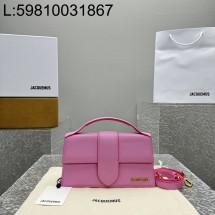 [카타공장, kata공장] 자크뮈스 밤비노 크로스바디 플랩백 핑크 24*13*7cm 라지 금장 레더
