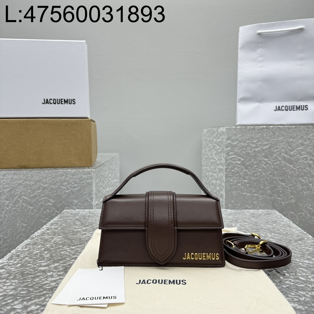 [카타공장, kata공장] 자크뮈스 밤비노 크로스바디 플랩백 다크 브라운 18*6*7cm 스몰 금장 레더