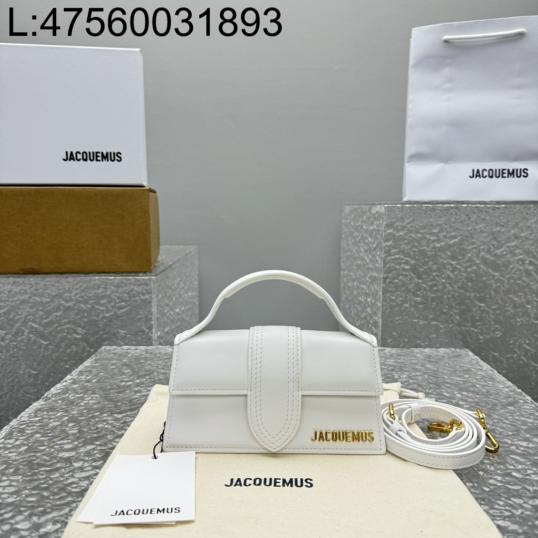 [카타공장, kata공장] 자크뮈스 밤비노 크로스바디 플랩백 화이트 18*6*7cm 스몰 금장 레더