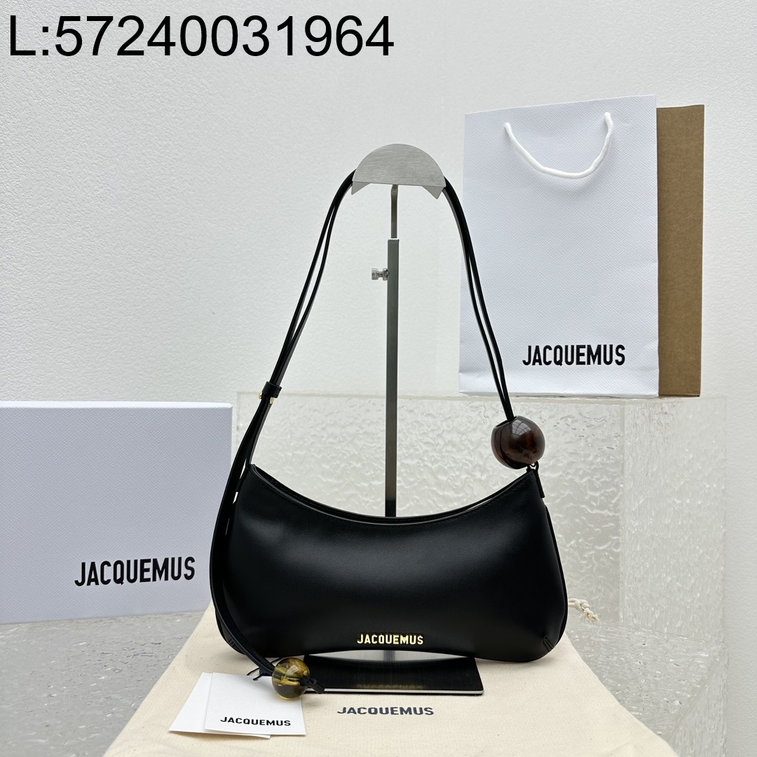 [카타공장, kata공장] 자크뮈스 르 비쥬 펄 비디드 숄더백 블랙 27*10.5cm 금장 레더