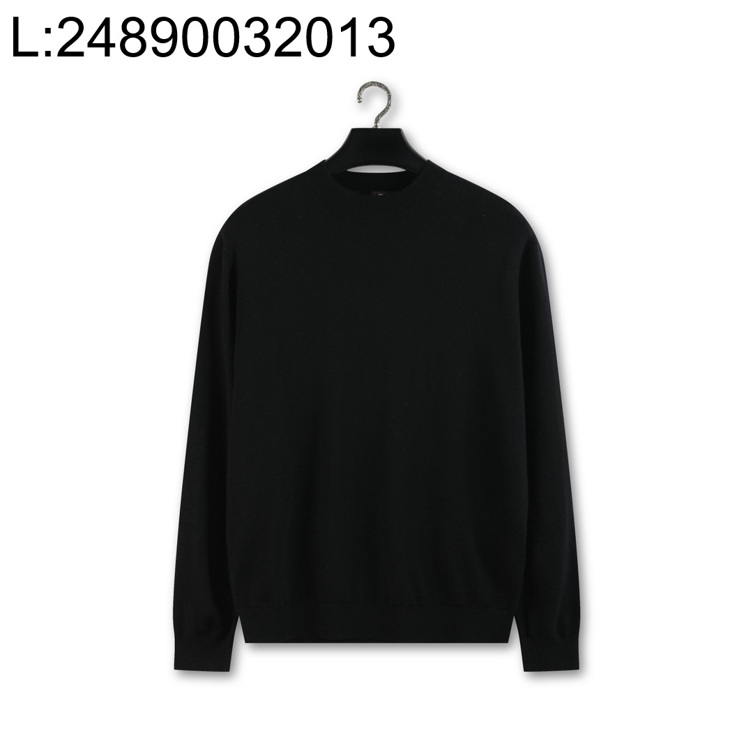 [YD공장] 로로피아나 면양털 단색 크루넥 니트 블랙