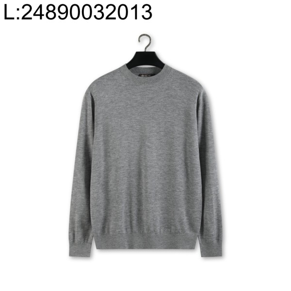 [YD공장] 로로피아나 면양털 단색 크루넥 니트 그레이