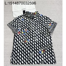 [타지아공장(tj공장) -여성전용 ] 샤넬 실크 멀티컬러 플라워 퀼팅 반팔 셔츠 블랙