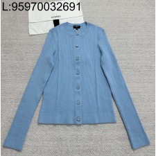[타지아공장(tj공장) -여성전용] 샤넬 25B 울 자카드 단색 가디건 스카이 블루
