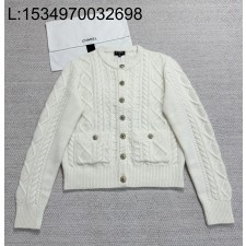 [타지아공장(tj공장) -여성전용] 샤넬 코코 neige 캐시미어 자카드 가디건 화이트