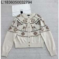 [타지아공장(tj공장) -여성전용] 샤넬 25N 사슴 자카드 캐시미어 가디건 화이트