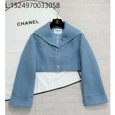 [타지아공장(tj공장) -여성전용] 샤넬 빅 카라 자켓 숏 자켓 블루
