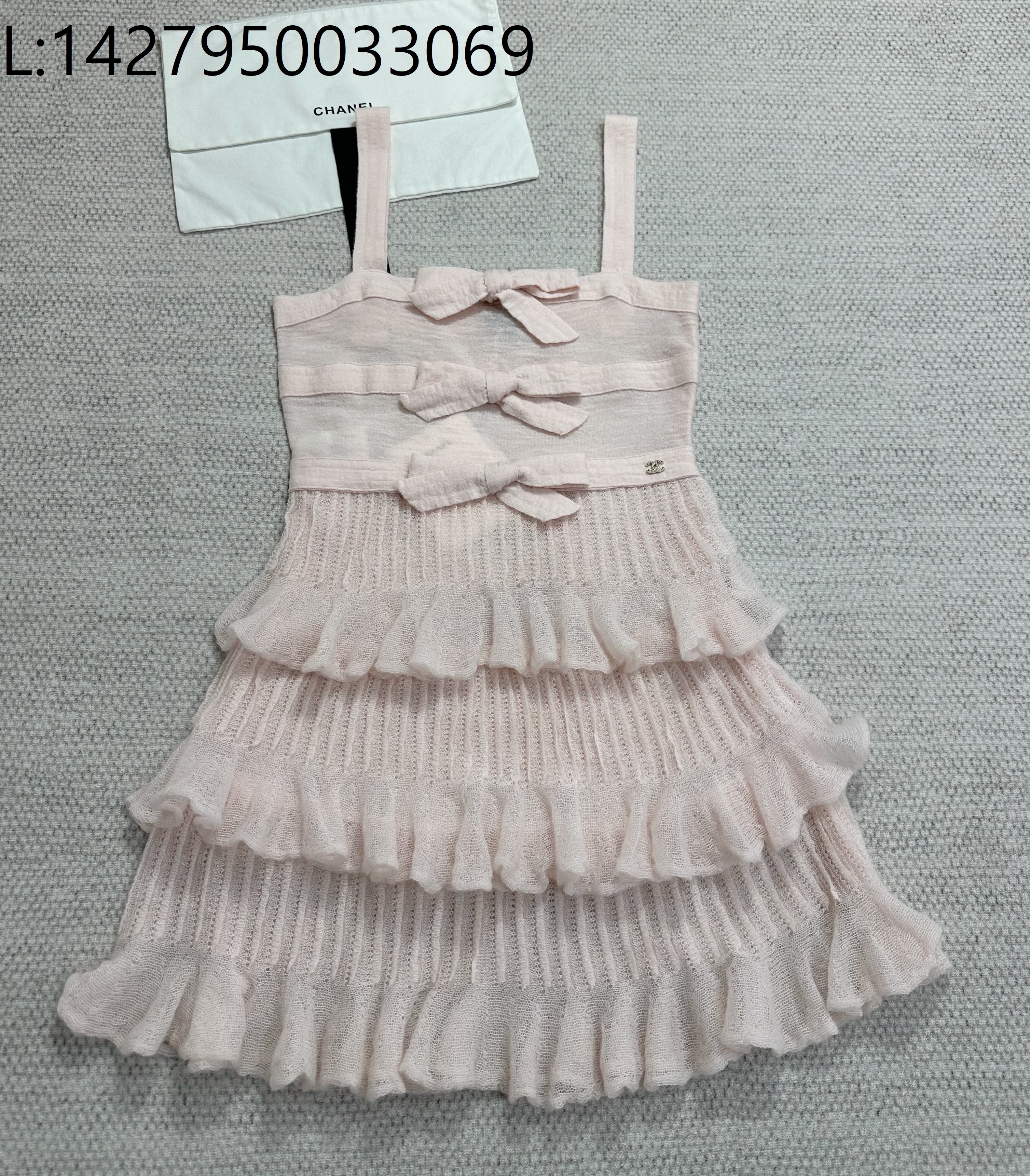 [타지아공장(tj공장) -여성전용] 샤넬 숏 티어드 니트 원피스 울 캉캉 원피스 연핑크 숏