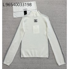 [타지아공장(tj공장) -여성전용] 샤넬 CC로고 반하이넥 울 니트 화이트