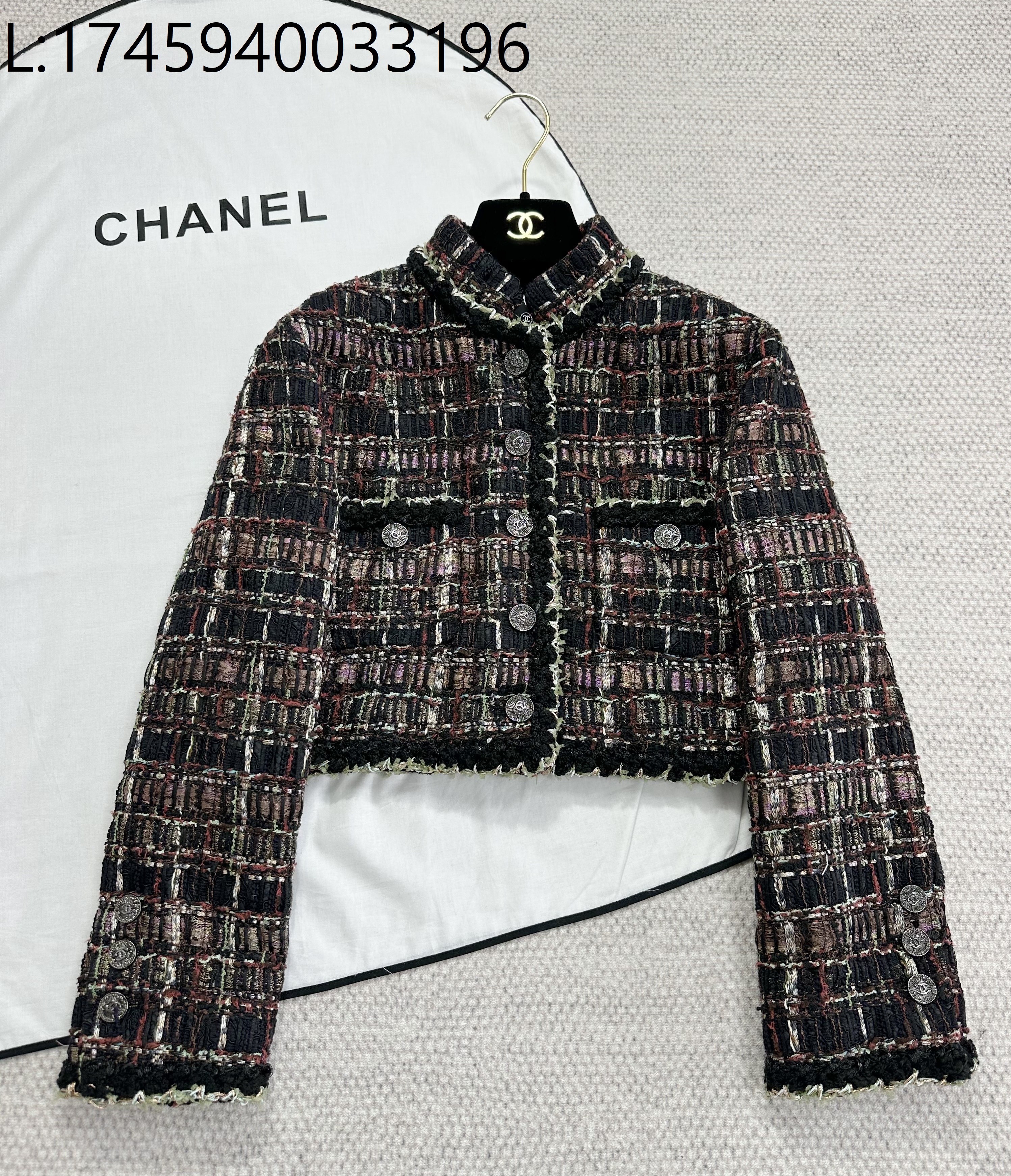 [타지아공장(tj공장) -여성전용] 샤넬 빈티지 멀티 컬러 체크 트위드 자켓