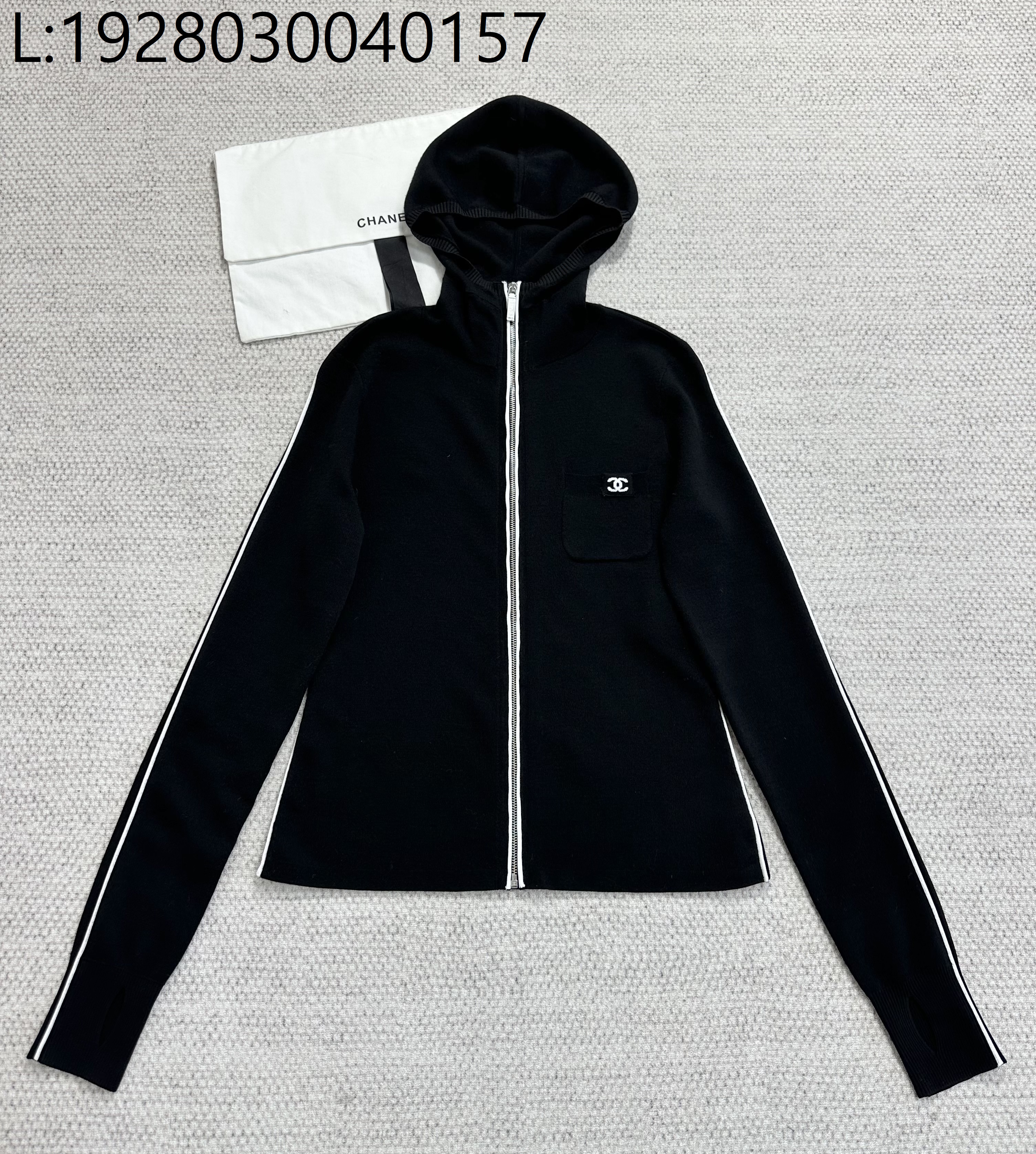 [타지아공장(tj공장) -여성전용] 샤넬 25N 코코네쥬 후디드 집업 스웨터 후드집업 블랙
