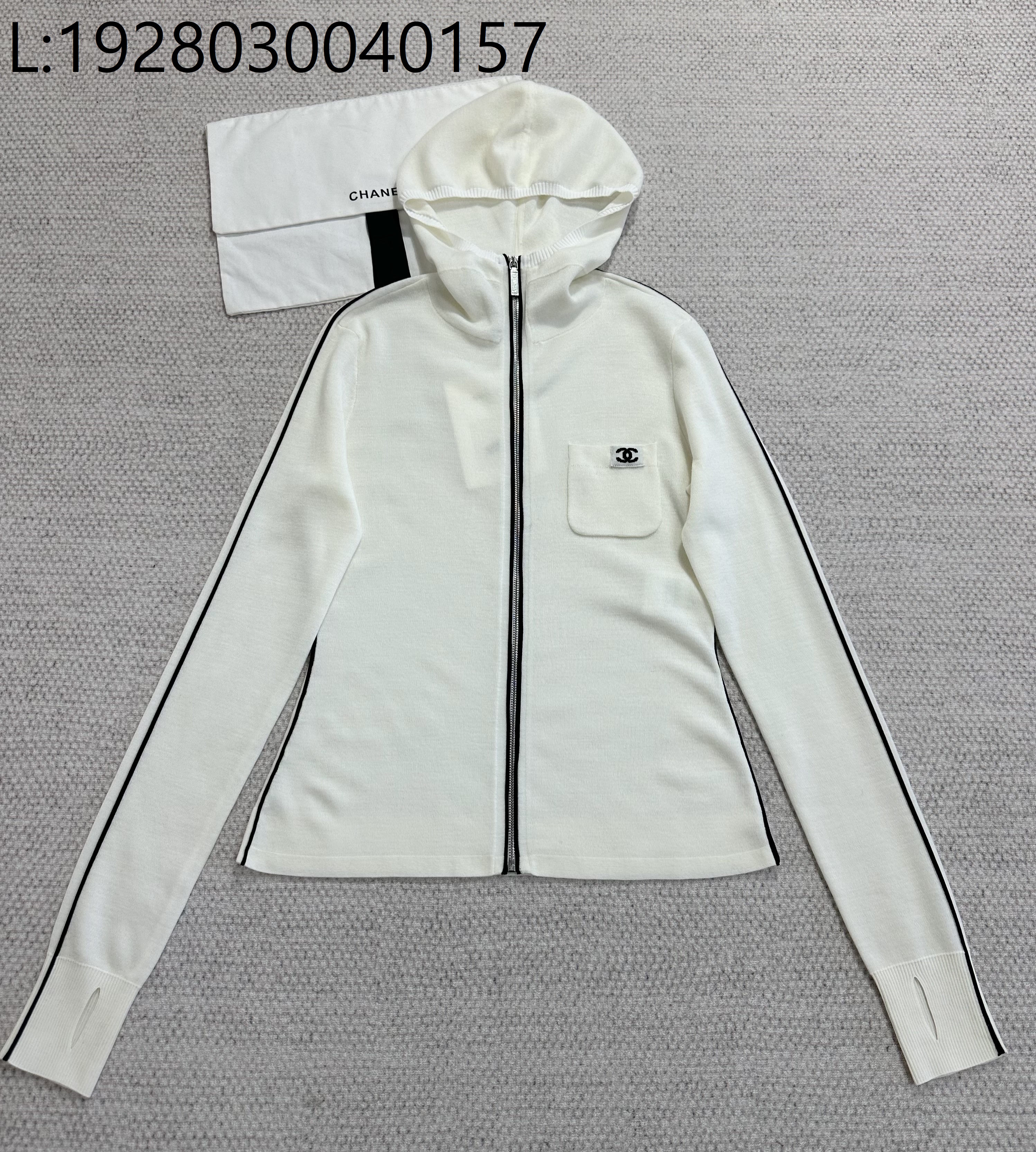 [타지아공장(tj공장) -여성전용] 샤넬 25N 코코네쥬 후디드 집업 스웨터 후드집업 화이트