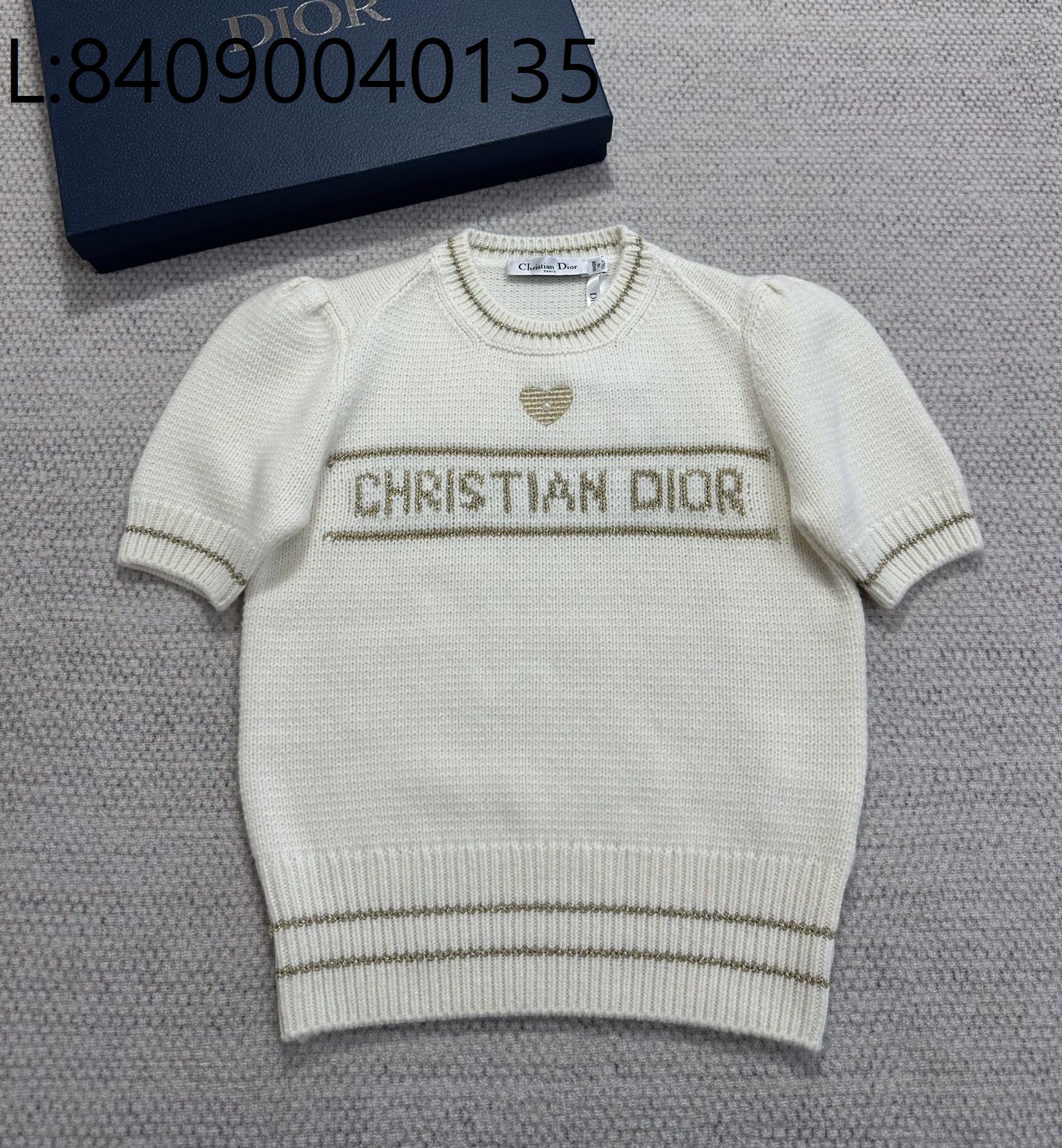 [타지아공장(tj공장) -여성전용] 디올 크리스찬 디올 하트 니트 반팔티 아이보리