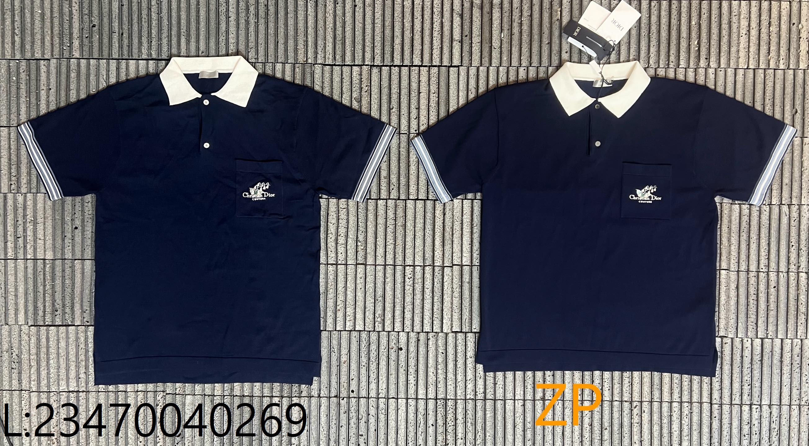[잔디집2] 디올 은방울꽃 자수 폴로 셔츠 / 반팔티 / 카라티 네이비 593M810A7024