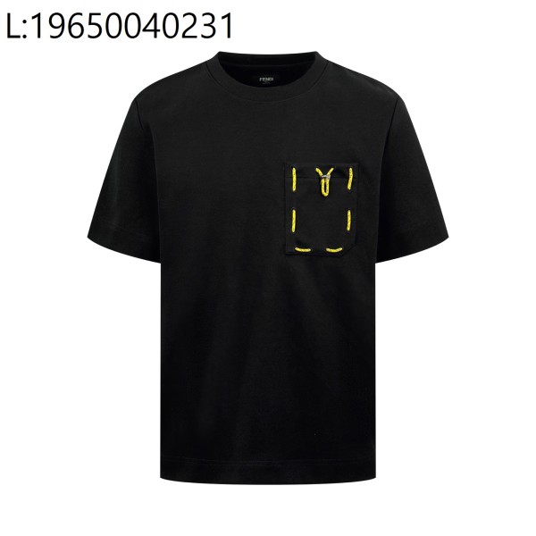 [잔디집2] 펜디 포켓 선 디자인 순색 반팔티 블랙