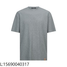 [잔디집2] 루이비통 가죽 라벨 베이직 순색 반팔티 그레이