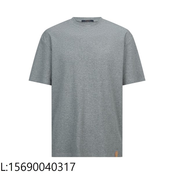 [잔디집2] 루이비통 가죽 라벨 베이직 순색 반팔티 그레이