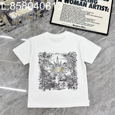 [AC아동복] 디올 큐빅 리브 드 인피니 모티프 반팔티 화이트