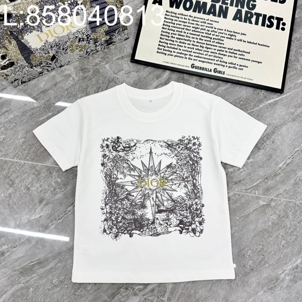 [AC아동복] 디올 큐빅 리브 드 인피니 모티프 반팔티 화이트