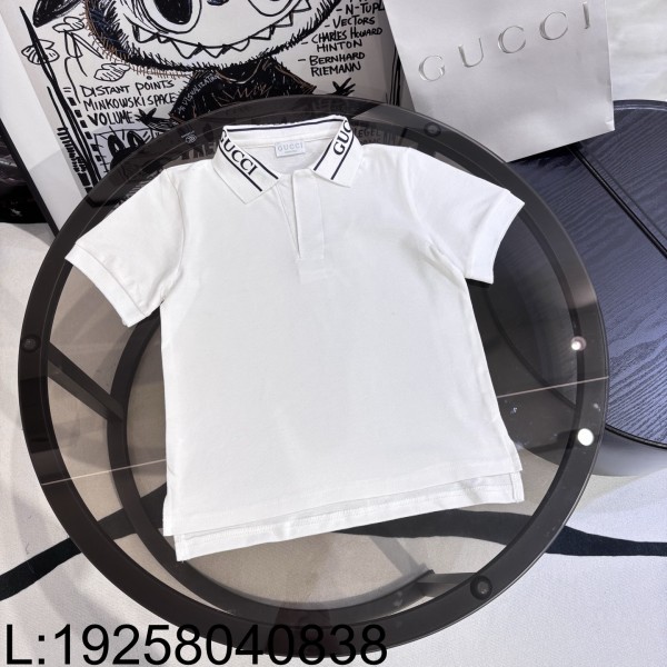 [AC아동복] 구찌 옷깃 선 모노그램 폴로 반팔티 카라티 화이트