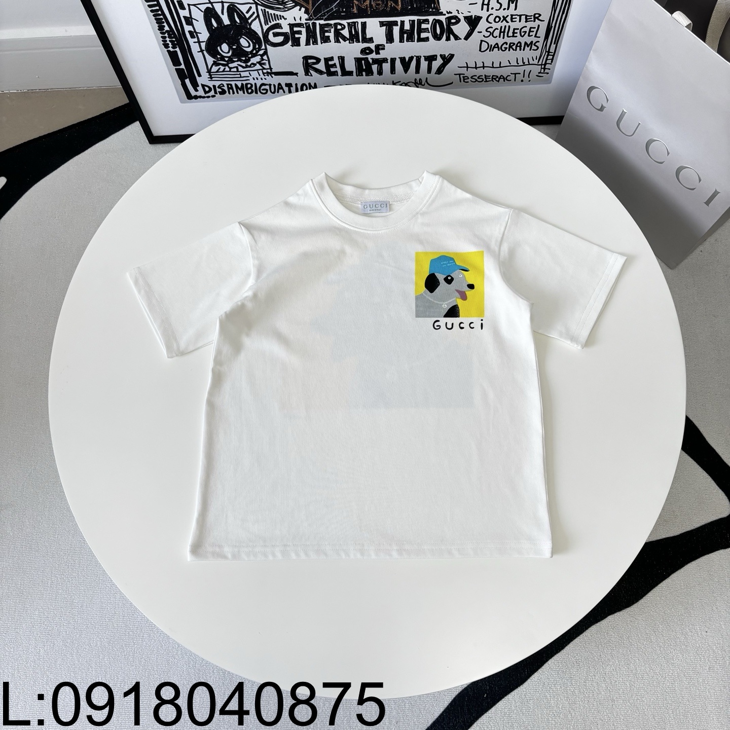 [AC아동복] 구찌 도그 프린트 반팔티 화이트