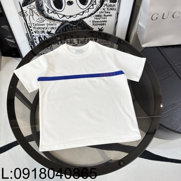 [AC아동복] 구찌 모노그램 블루 선 반팔티 화이트