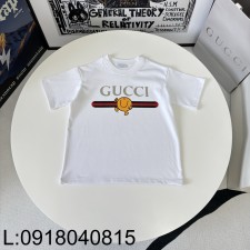 [AC아동복] 구찌 모노그램 옐로우 동그라미 만화 프린트 반팔티 화이트