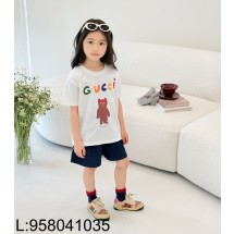 [AC아동복] 구찌 멀티컬러 모노그램 곰 반팔티 화이트