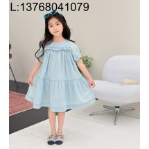 [AC아동복] 끌로에 CHLOE 코튼 프릴 원피스 스카이 블루