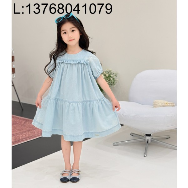 [AC아동복] 끌로에 CHLOE 코튼 프릴 원피스 스카이 블루